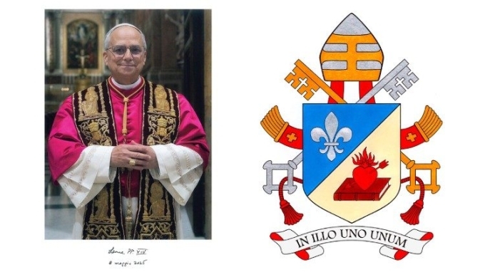 Papa León XIV y Escudo